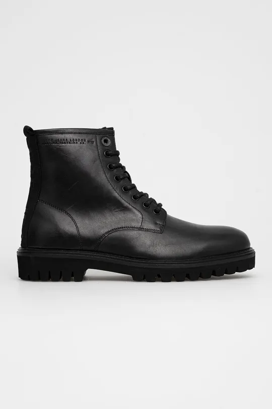 čierna Kožené topánky Pepe Jeans Trucker Boot Pánsky