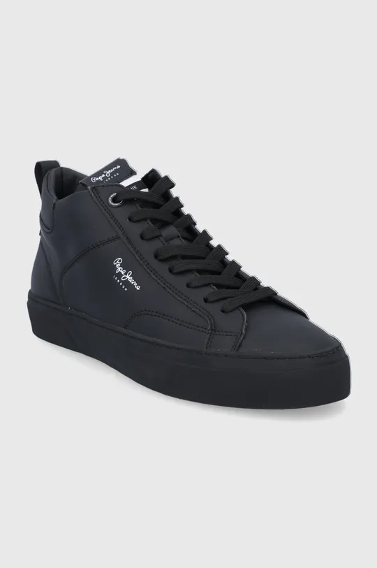 Δερμάτινα παπούτσια Pepe Jeans μαύρο