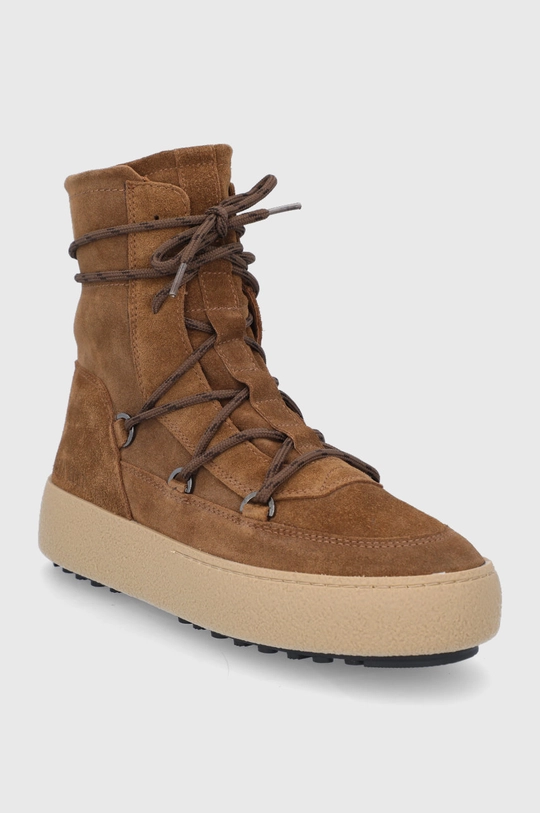 Замшевые сапоги Moon Boot MB Mtrack Lace Suede коричневый