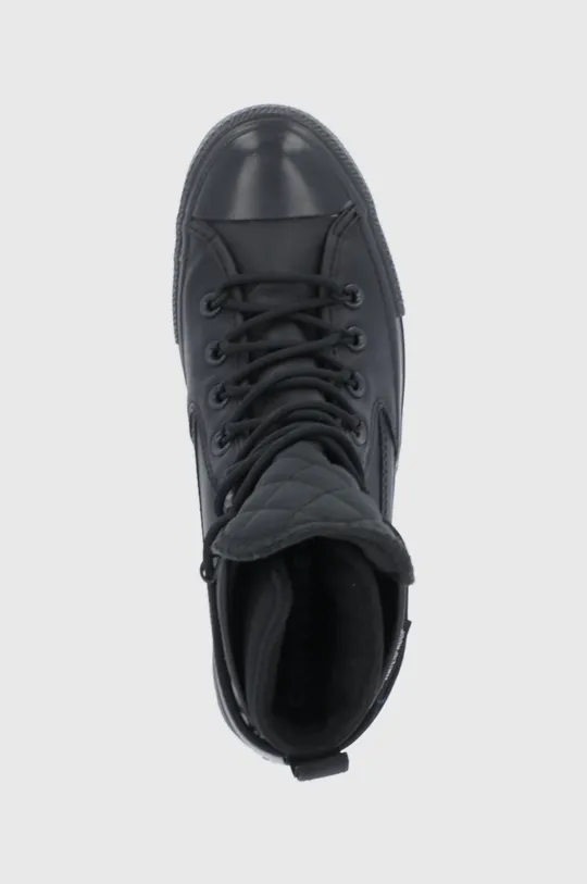 black Converse leather trainers