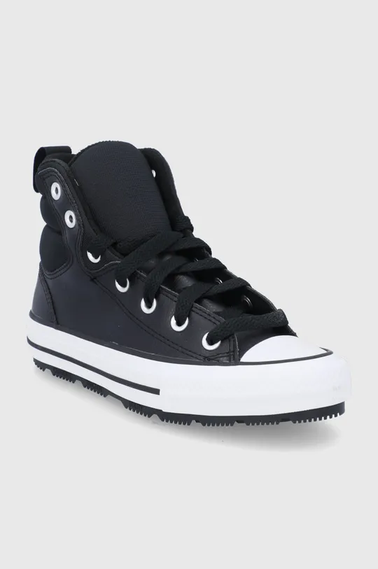 Δερμάτινα ελαφριά παπούτσια Converse μαύρο