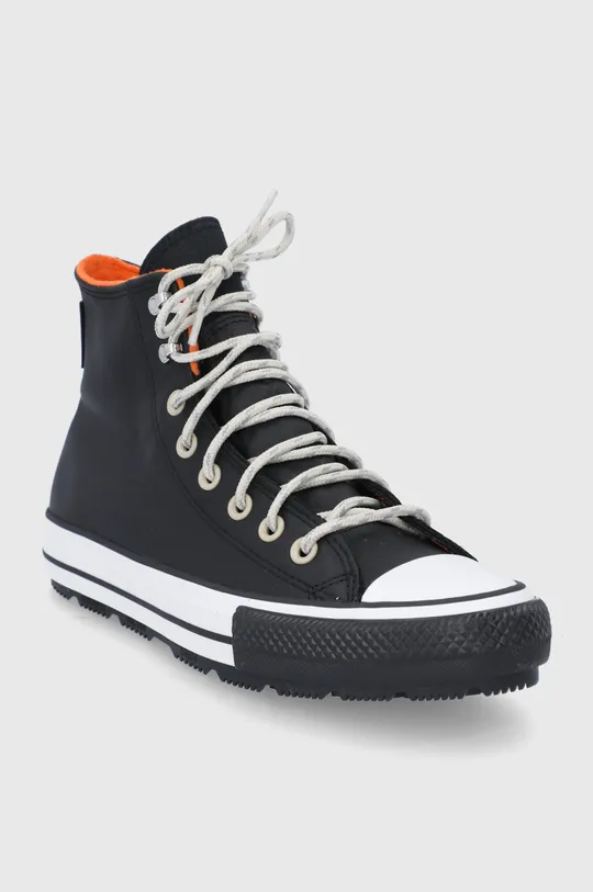 Δερμάτινα ελαφριά παπούτσια Converse μαύρο
