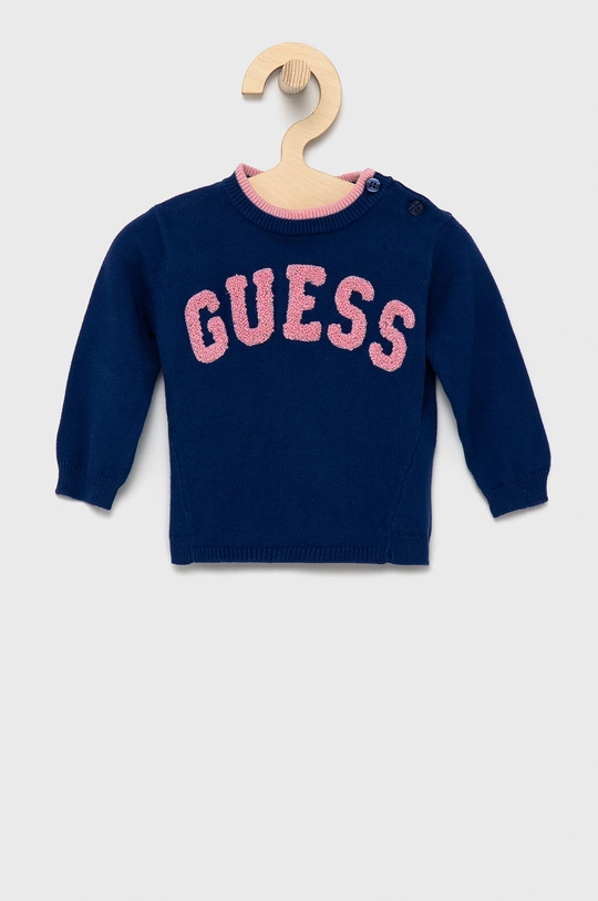 granatowy Guess Sweter niemowlęcy Dziewczęcy