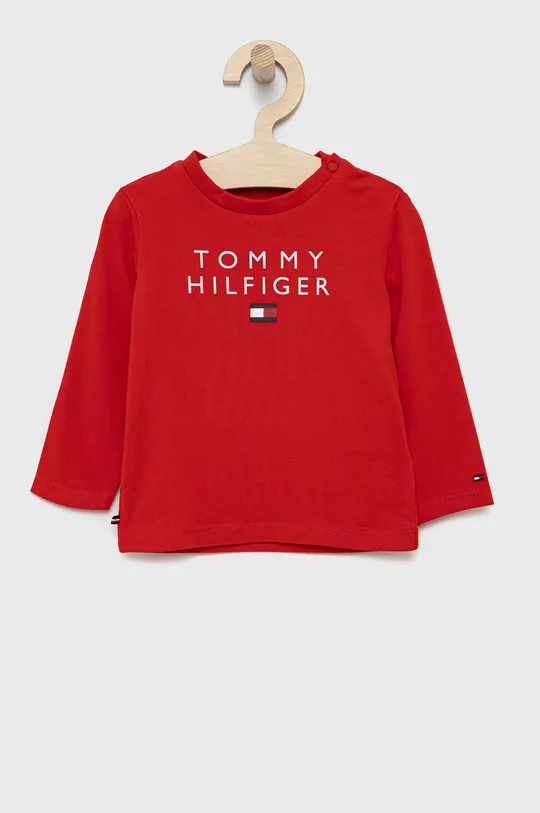 crvena Majica dugih rukava za bebe Tommy Hilfiger Dječji
