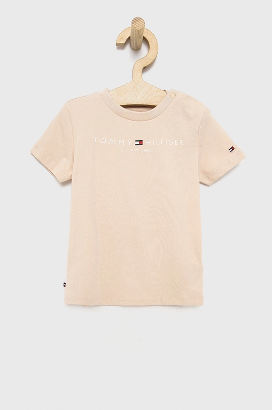 beżowy Tommy Hilfiger T-shirt niemowlęcy Dziecięcy