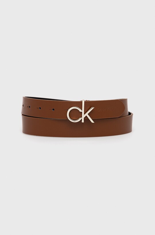 Кожаный ремень Calvin Klein женский цвет коричневый | ANSWEAR.ua