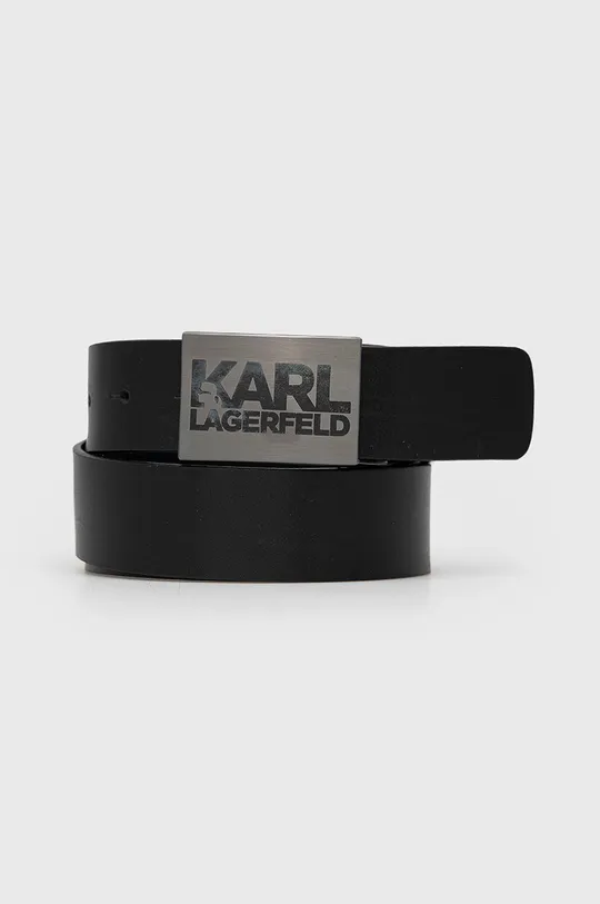 μαύρο Δερμάτινη ζώνη Karl Lagerfeld Ανδρικά