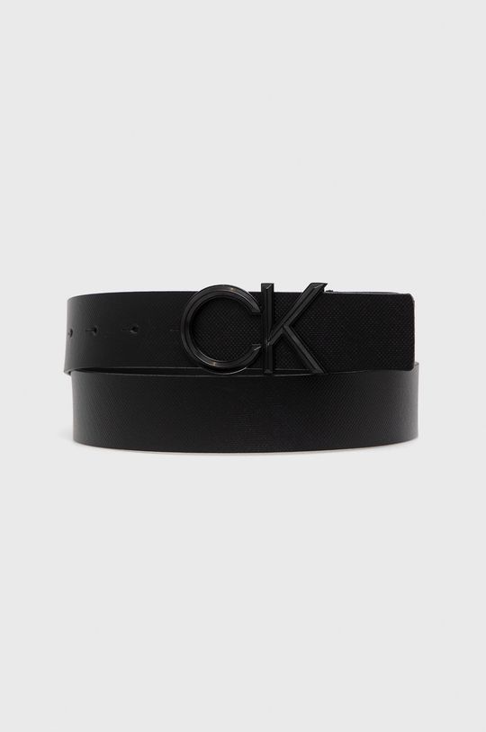 černá Kožený pásek Calvin Klein Pánský