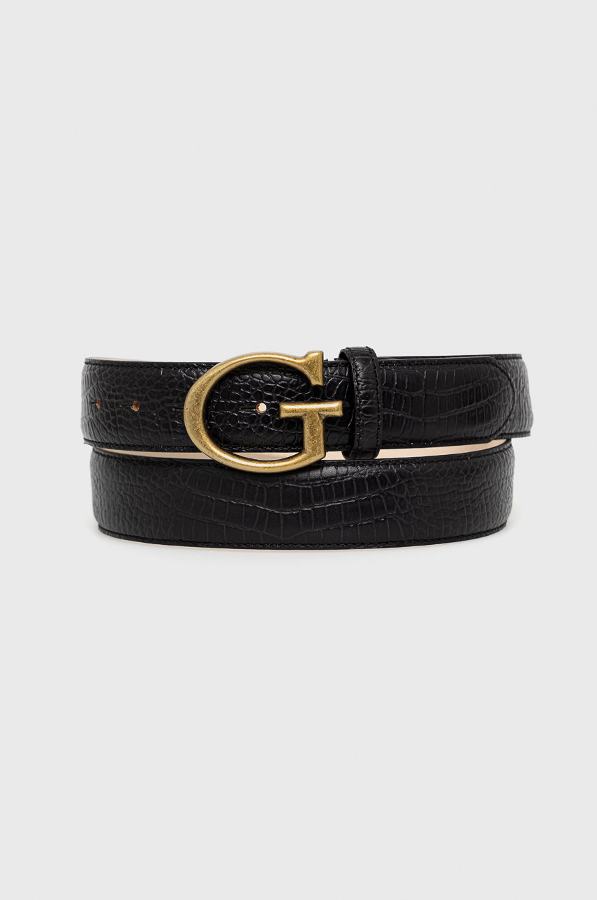 Кожаный ремень Guess мужской цвет чёрный | ANSWEAR.ua