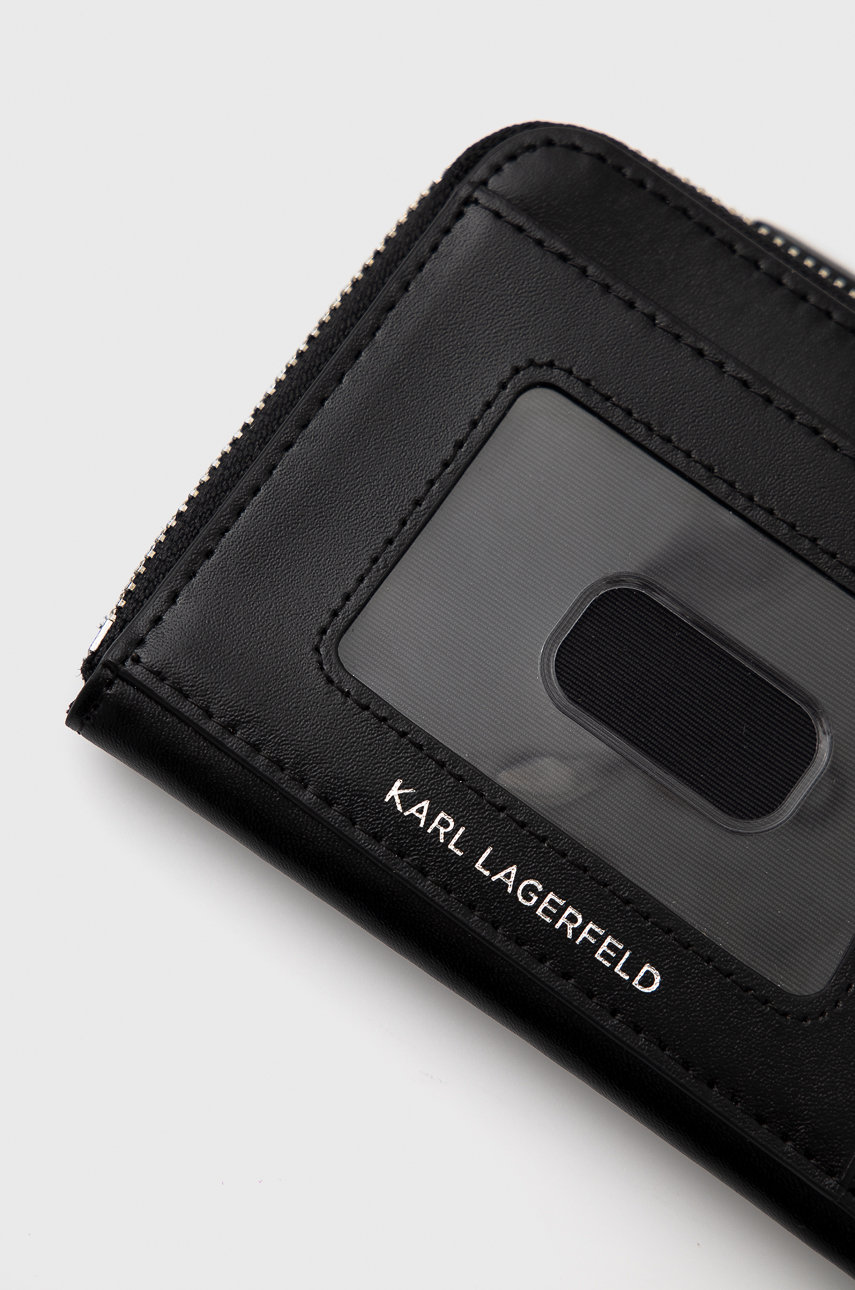 Kožená peněženka Karl Lagerfeld černá