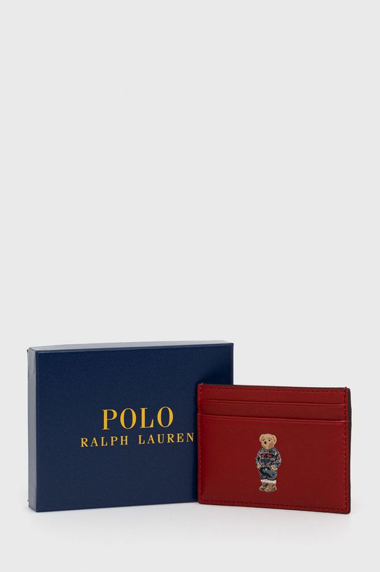 czerwony Polo Ralph Lauren Etui na karty skórzane