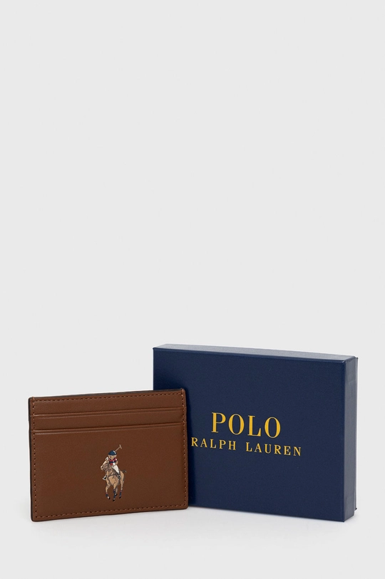 brązowy Polo Ralph Lauren Etui na karty skórzane 427849318001