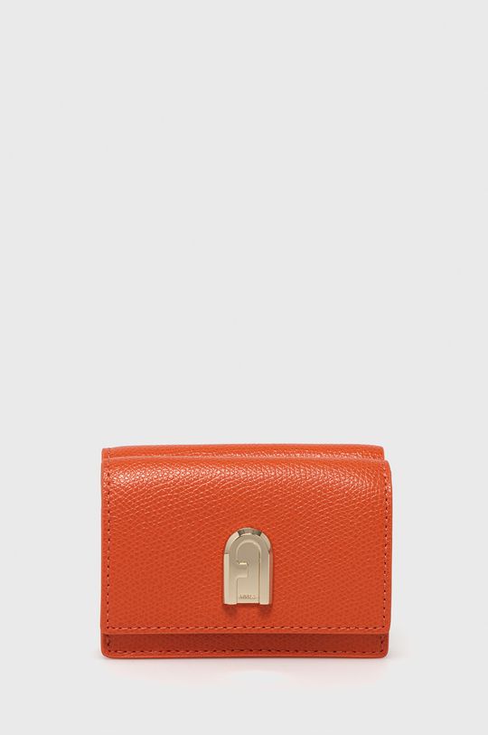 oranžová Kožená peňaženka Furla Dámsky
