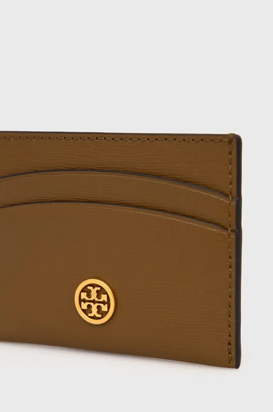 Шкіряний гаманець Tory Burch коричневий