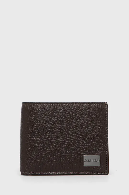 hnedá Kožená peňaženka Calvin Klein Pánsky