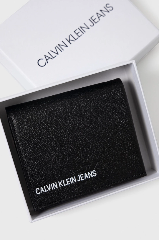 fekete Calvin Klein Jeans bőr pénztárca