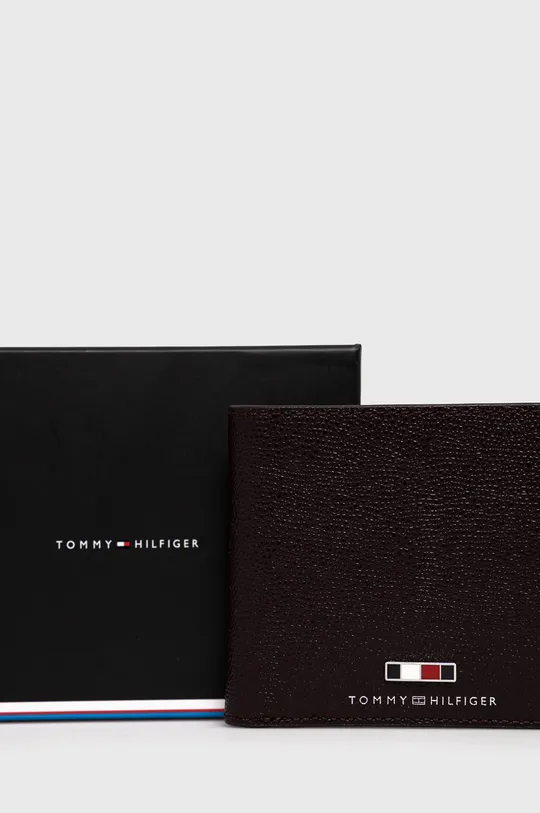 burgundské Kožená peňaženka Tommy Hilfiger