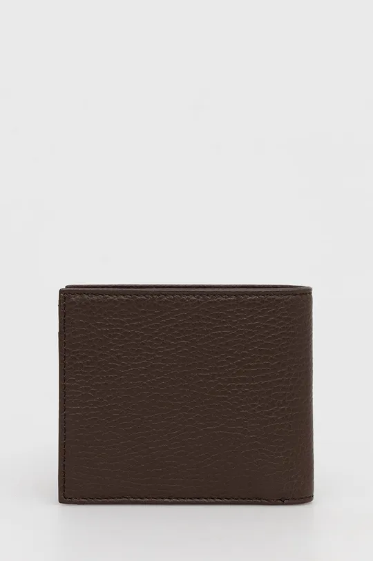 Шкіряний гаманець Emporio Armani коричневий