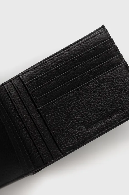 Кожаный кошелек + брелок Emporio Armani  Внутренняя часть: 100% Полиэстер Основной материал: 100% Натуральная кожа