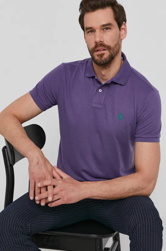 fialová Polo tričko Polo Ralph Lauren Pánsky