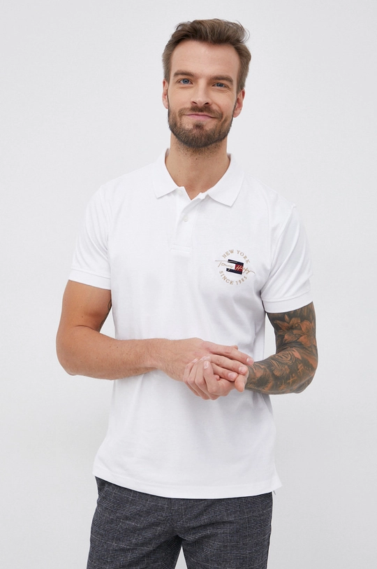 Tommy Hilfiger Polo bawełniane biały