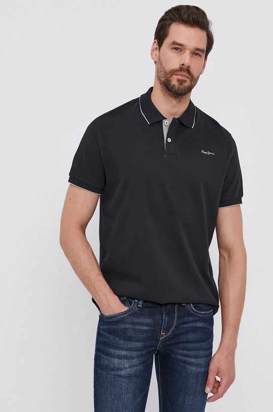 czarny Pepe Jeans Polo Męski