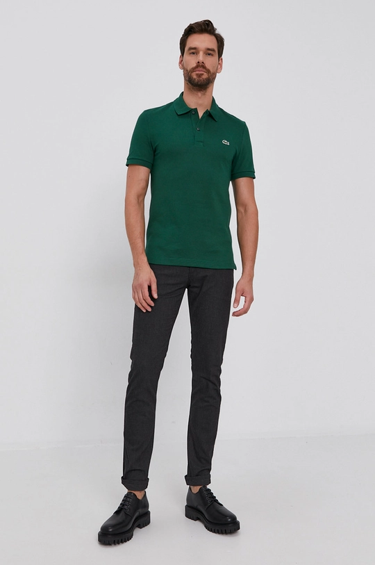 Lacoste cotton polo shirt green