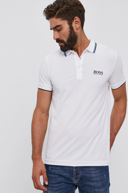 biały BOSS polo BOSS ATHLEISURE Męski