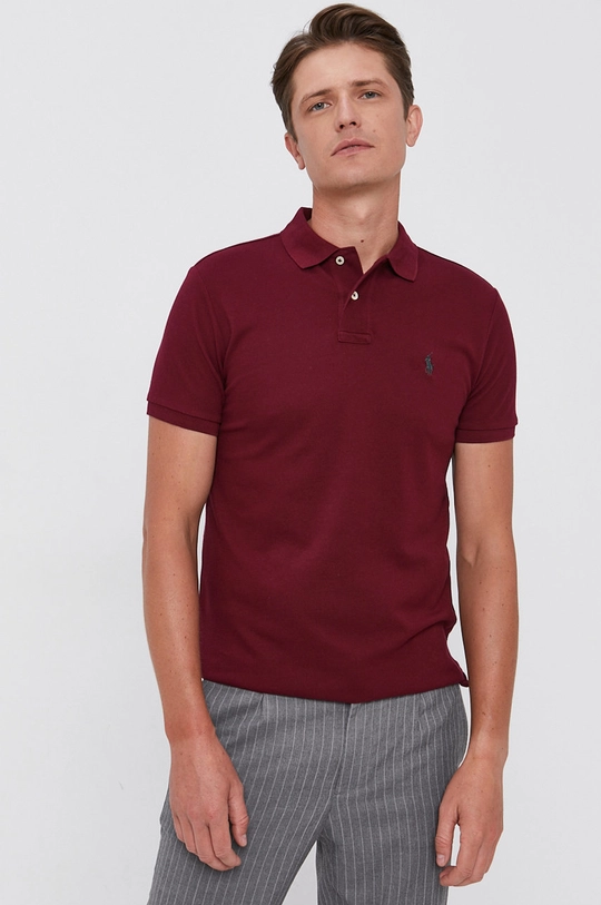 bordowy Polo Ralph Lauren Polo 710536856295 Męski