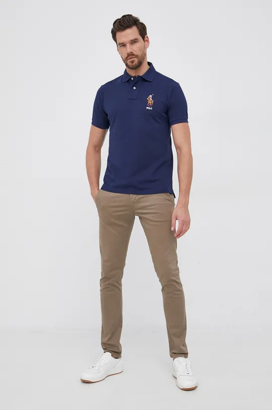 Polo Ralph Lauren Polo bawełniane 710853312001 granatowy