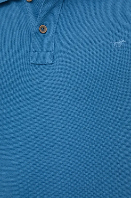modrá Bavlnené polo tričko Mustang