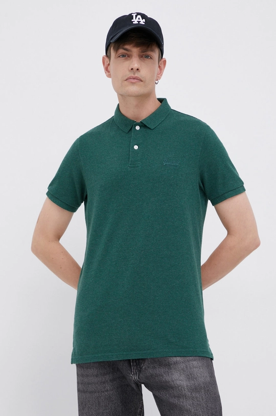 zielony Superdry Polo bawełniane Męski