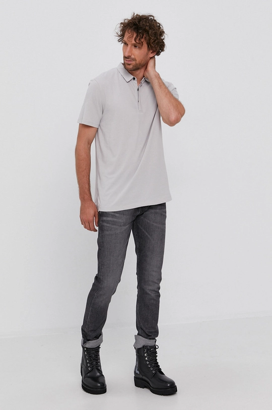 AllSaints Polo BRACE SS POLO szary