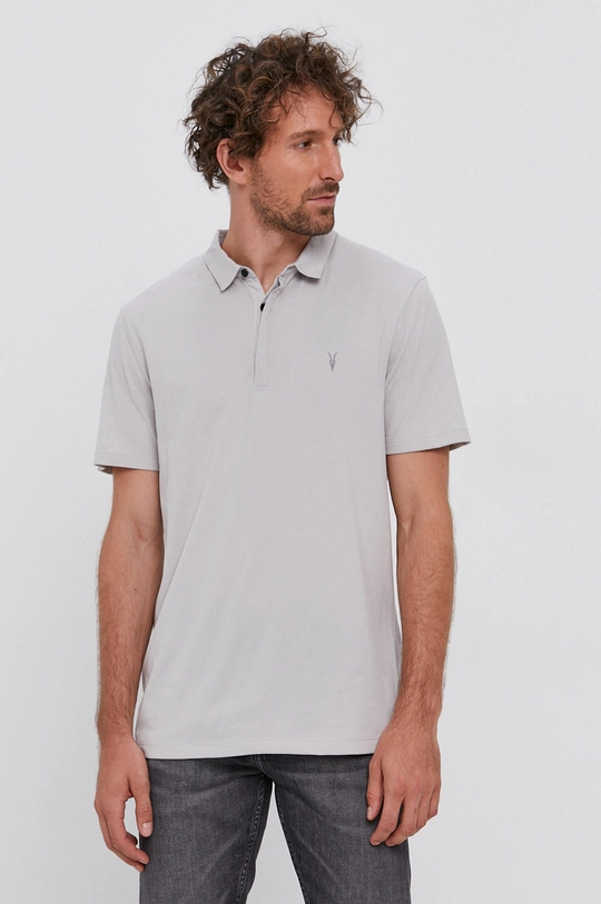 szary AllSaints Polo BRACE SS POLO