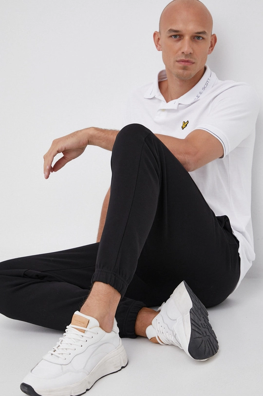 biały Lyle & Scott Polo bawełniane Męski