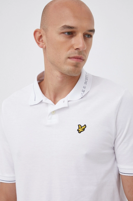 biela Bavlnené polo tričko Lyle & Scott