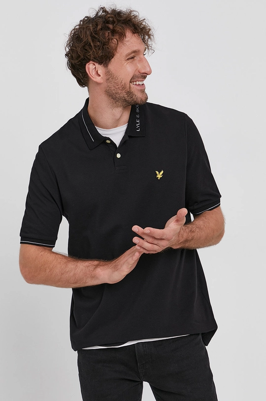 czarny Lyle & Scott - Polo bawełniane