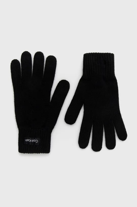 μαύρο Γάντια από μείγμα μαλλιού Calvin Klein Γυναικεία