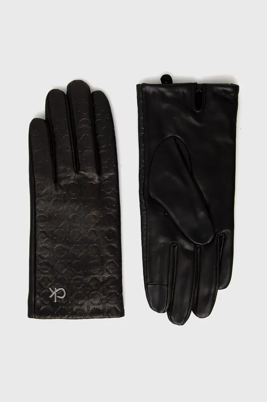 μαύρο Δερμάτινα γάντια Calvin Klein Γυναικεία