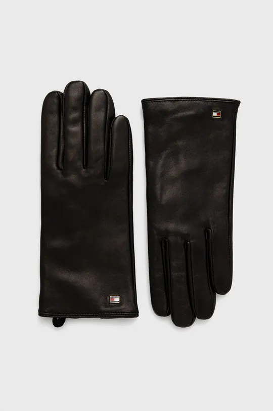 čierna Kožené rukavice Tommy Hilfiger Dámsky