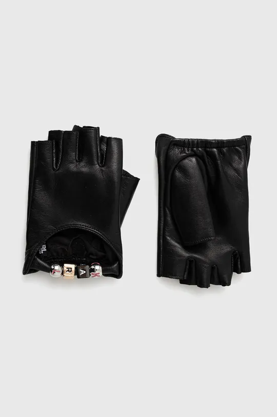 чорний Шкіряні рукавички Karl Lagerfeld Жіночий
