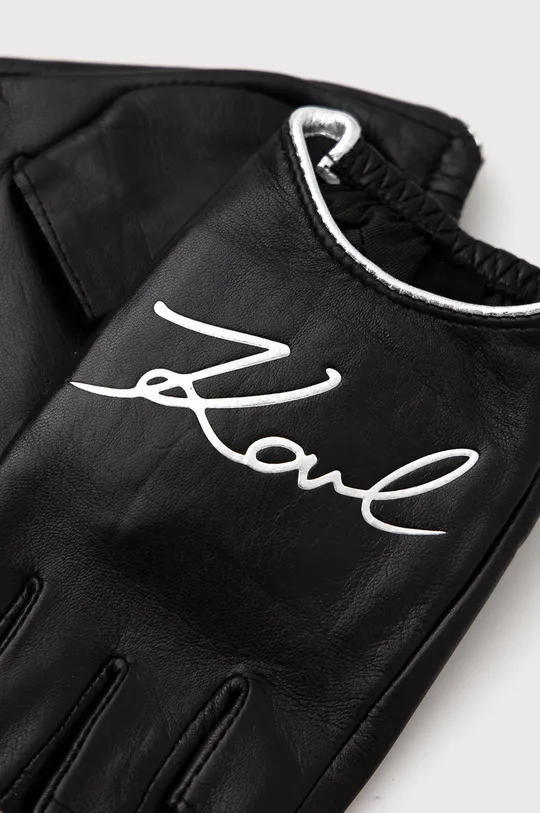 Кожаные митенки Karl Lagerfeld чёрный