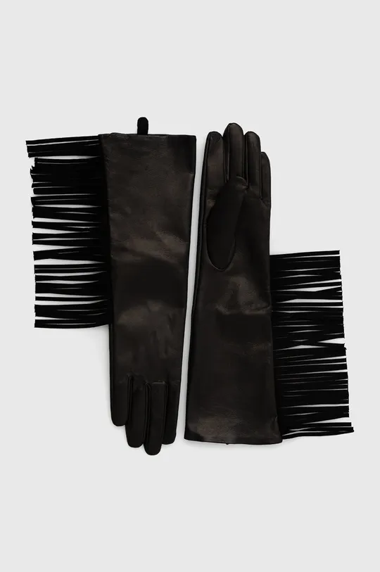 чорний Шкіряні рукавички Twinset Жіночий