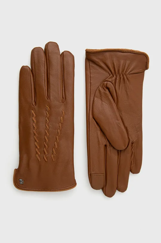 καφέ Δερμάτινα γάντια Lauren Ralph Lauren Γυναικεία