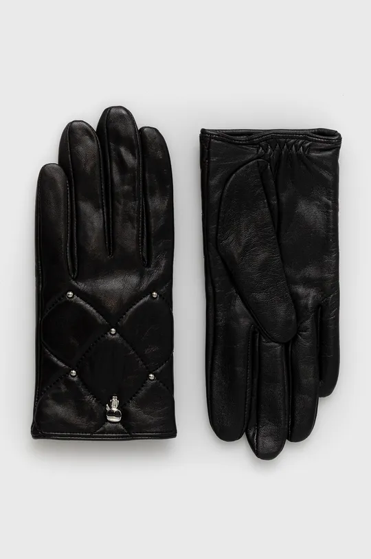 μαύρο Δερμάτινα γάντια Karl Lagerfeld Γυναικεία