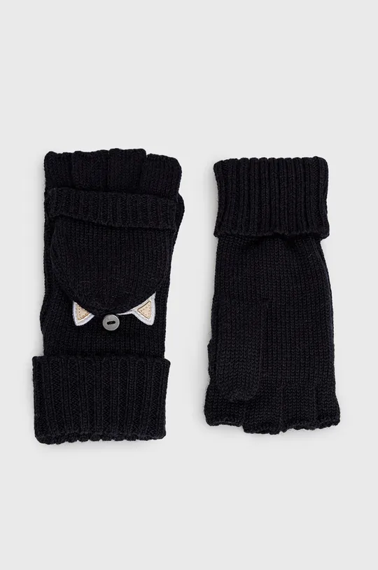 чорний Вовняні рукавички Karl Lagerfeld Жіночий