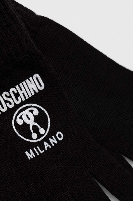 Moschino rękawiczki wełniane czarny