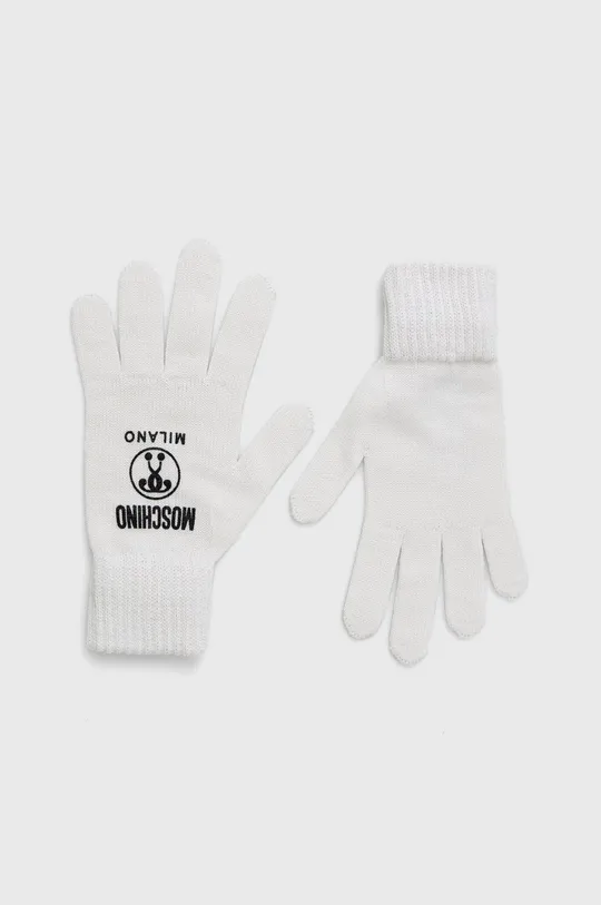 λευκό Μάλλινα γάντια Moschino Γυναικεία