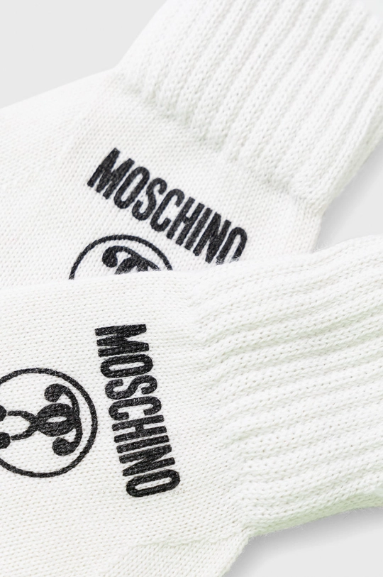 Moschino rękawiczki wełniane biały