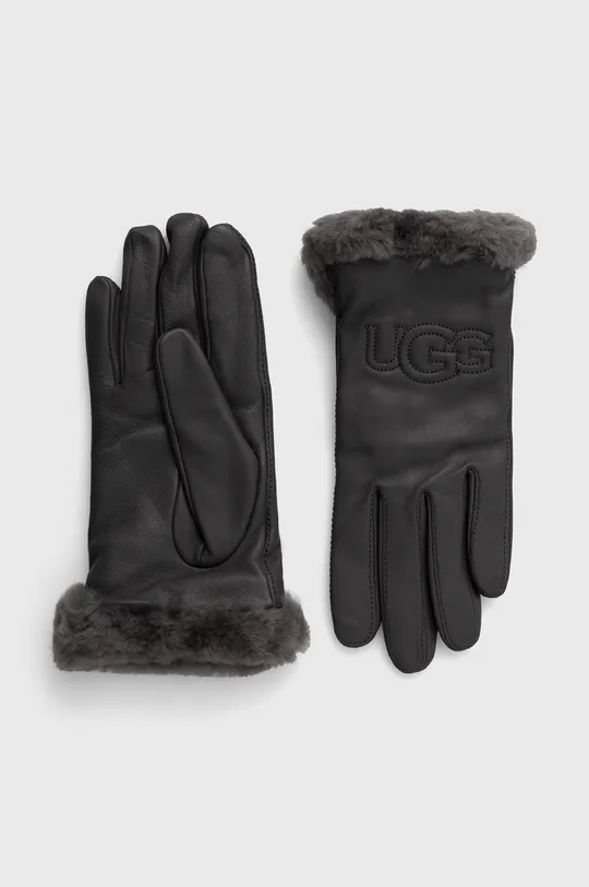 γκρί Δερμάτινα γάντια UGG Γυναικεία